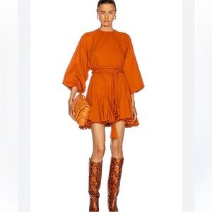 RHODE Vibrant Orange Mini Dress